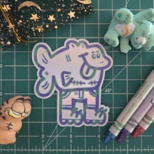 Whoa, that transgender fish is wearing pants! 3" x 3" matte holographic sticker.
